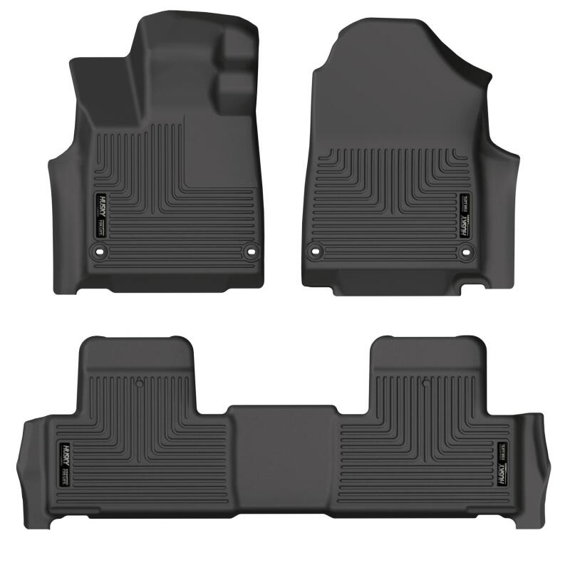 Acura MDX Floor Liners - Front + 2nd Seat - Husky Liners - WeatherBeater Series - Black - 2022+ Acura MDX Floor Liners - Front + 2nd Seat - Husky Liners - WeatherBeater Series - Black - 2022+